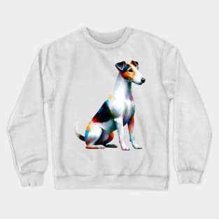 Colorful Smooth Fox Terrier in Artistic Splash Style Crewneck Sweatshirt